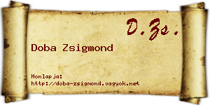 Doba Zsigmond névjegykártya
